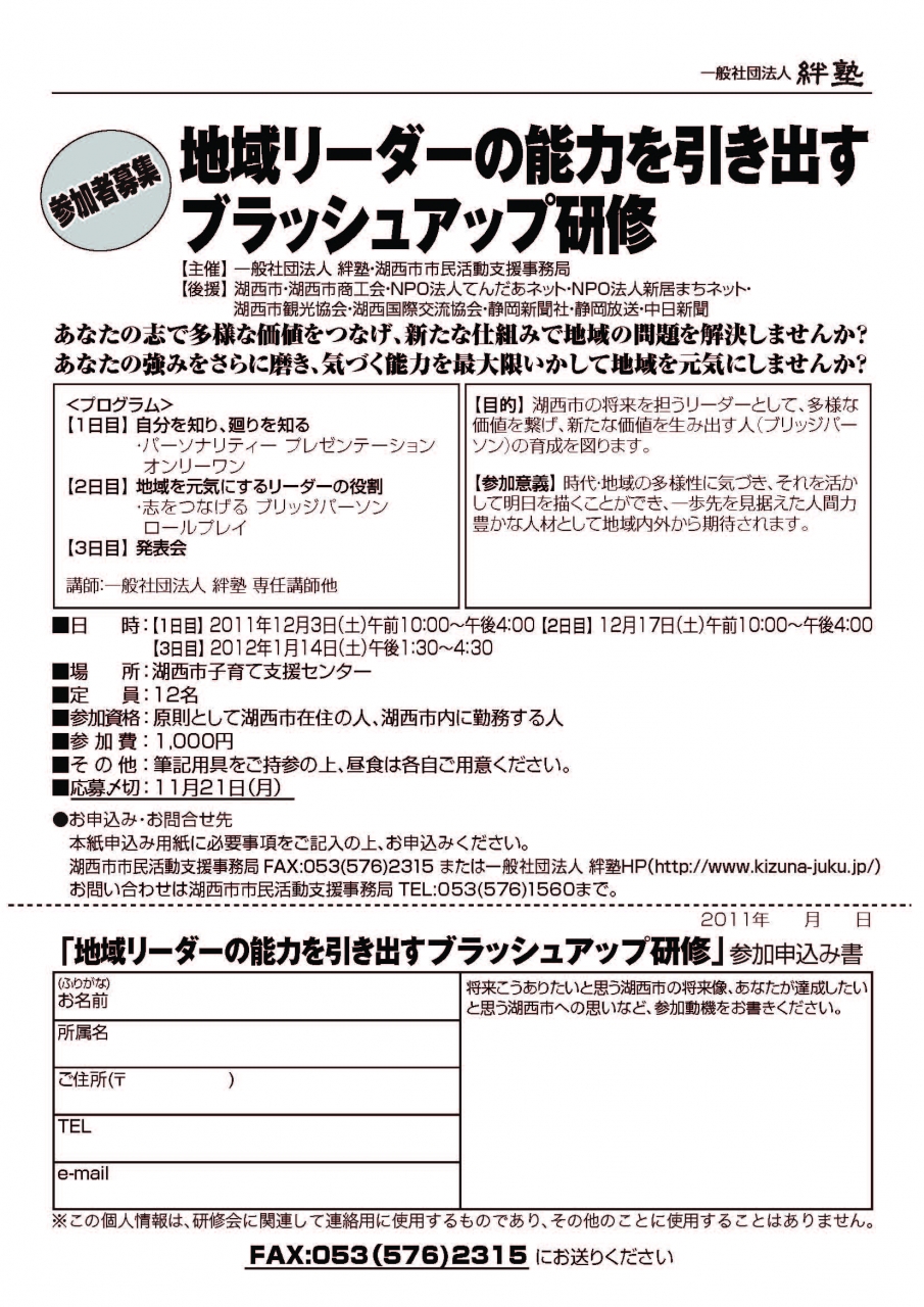 地域リーダーの能力を引き出すブラッシュアップ研修